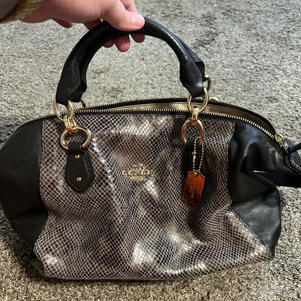 Coach Collette 2 Way Python/Graphite - image 1